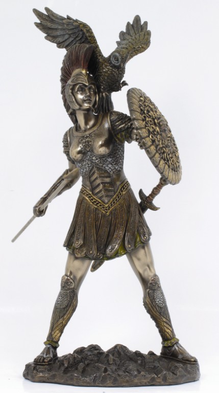 Athena Goddess Combat Wisdom Greek God Statue - at Gifts of Gods!
